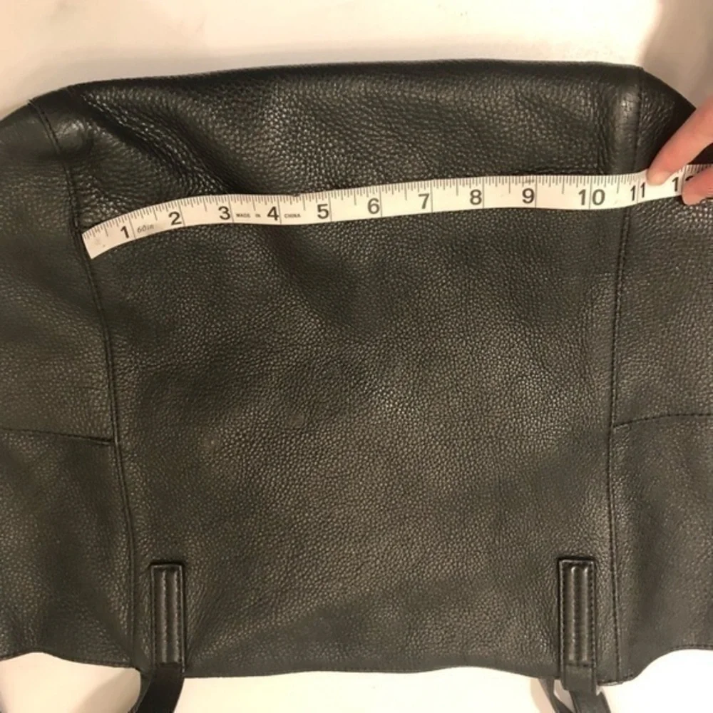 Michael kors black leather tassel tote bag